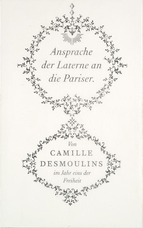 Cover-Bild Ansprache der Laterne an die Pariser.