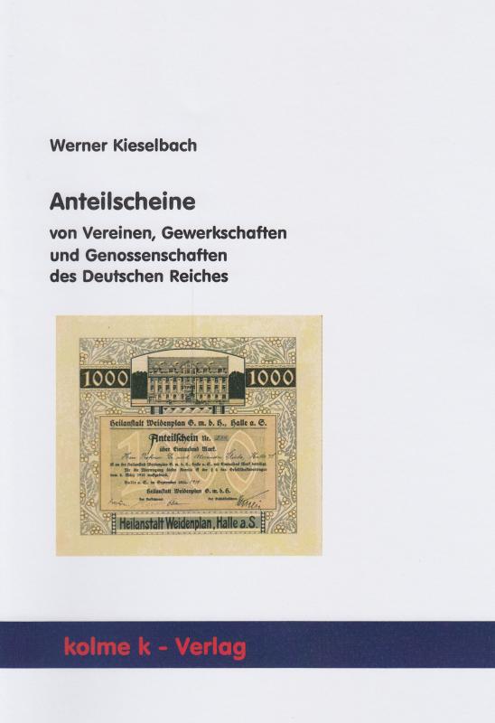 Cover-Bild Anteilscheine von Vereinen, Gewerkschaften und Genossenschaften des Deutschen Reiches