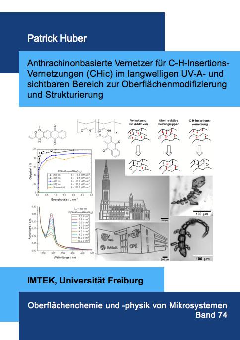 Cover-Bild Anthrachinonbasierte Vernetzer für C-H-Insertions-Vernetzungen (CHic) im langwelligen UV-A- und sichtbaren Bereich zur Oberflächenmodifizierung und Strukturierung