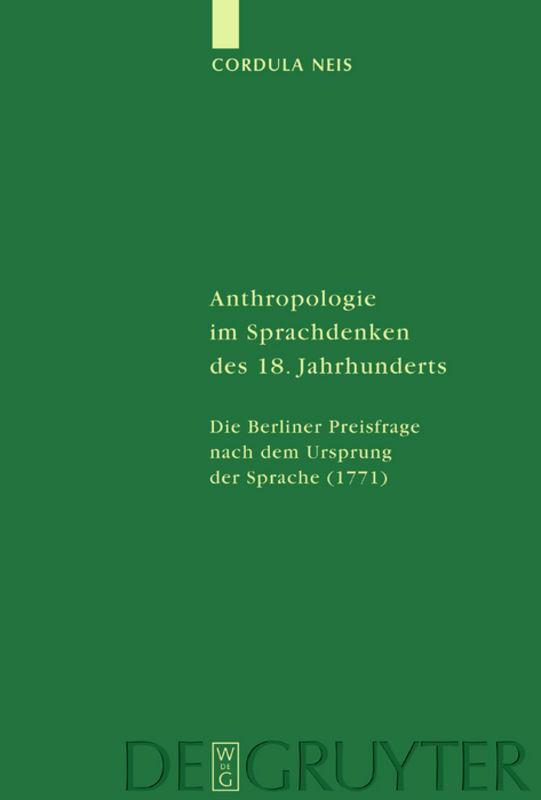 Cover-Bild Anthropologie im Sprachdenken des 18. Jahrhunderts
