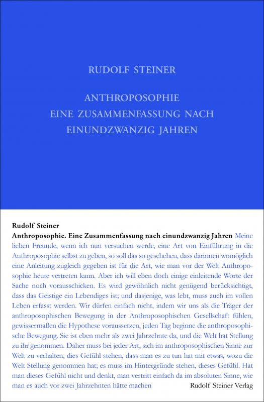 Cover-Bild Anthroposophie - Eine Zusammenfassung nach einundzwanzig Jahren