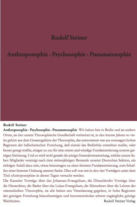 Cover-Bild Anthroposophie - Psychosophie - Pneumatosophie