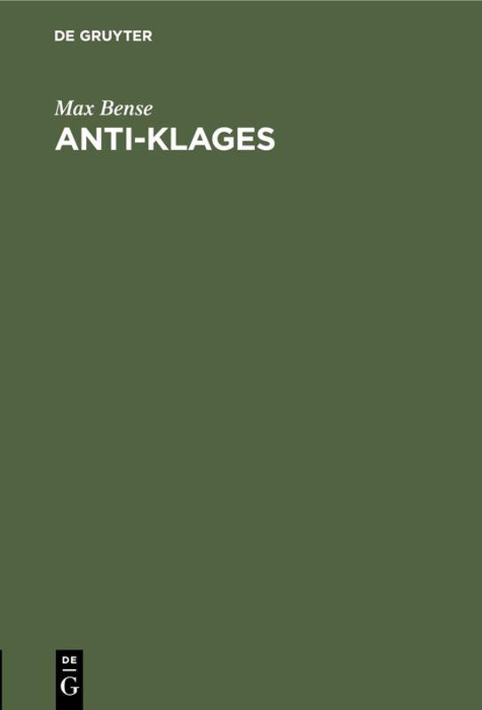 Cover-Bild Anti-Klages