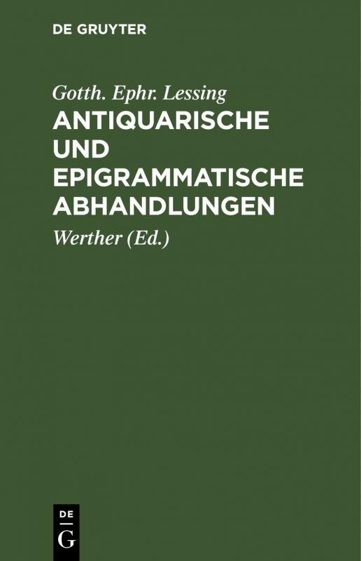 Cover-Bild Antiquarische und epigrammatische Abhandlungen