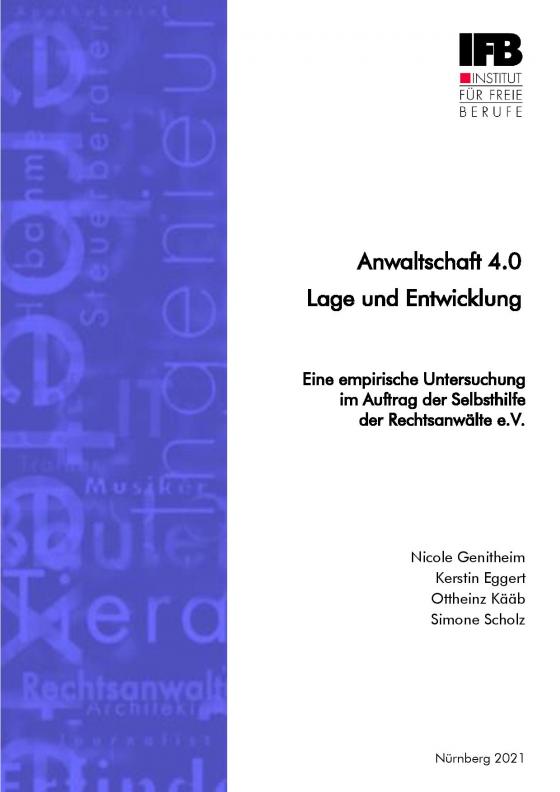 Cover-Bild Anwaltschaft 4.0 - Lage und Entwicklung