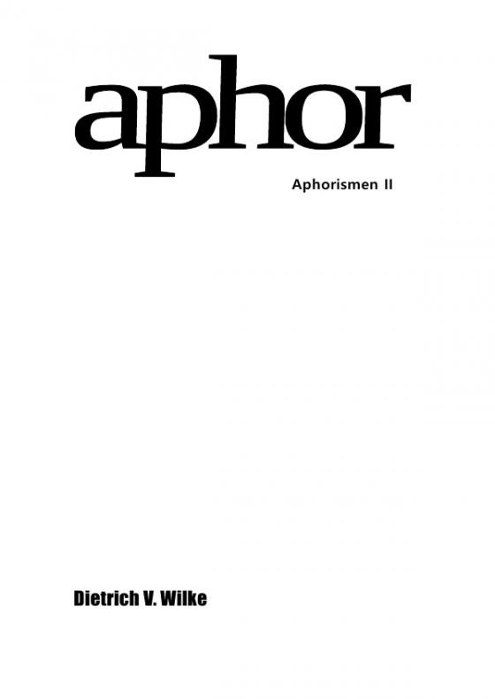 Cover-Bild Aphor