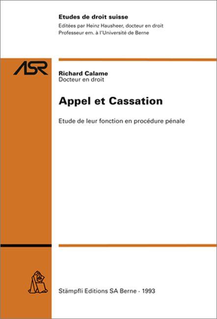 Cover-Bild Appel et Cassation