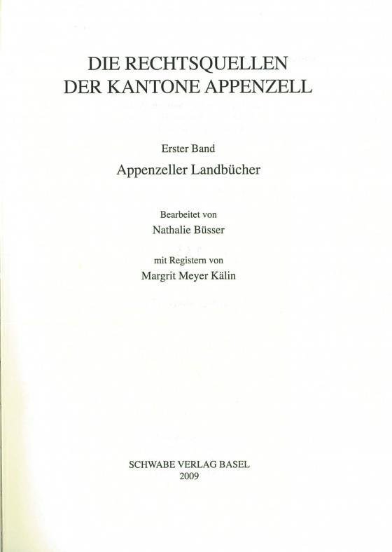 Cover-Bild Appenzeller Landbücher