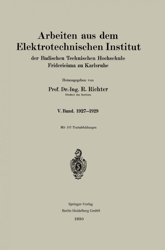 Cover-Bild Arbeiten aus dem Elektrotechnischen Institut der Badischen Technischen Hochschule Fridericiana zu Karlsruhe