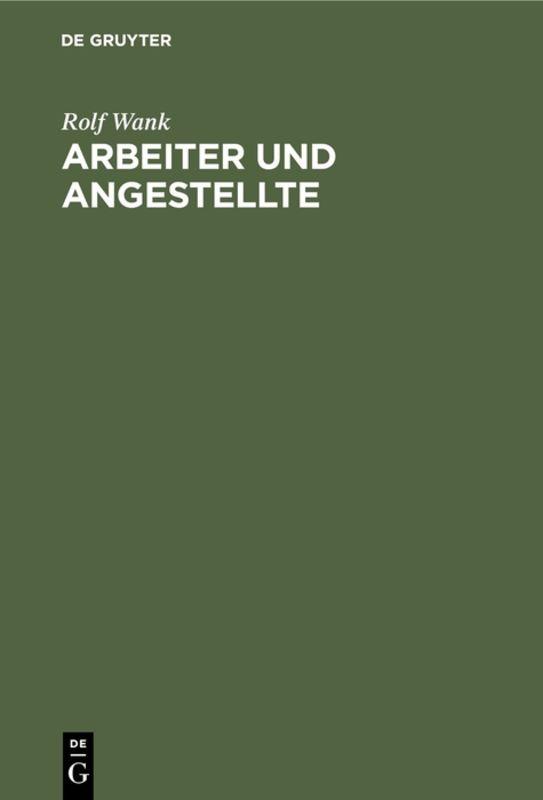 Cover-Bild Arbeiter und Angestellte