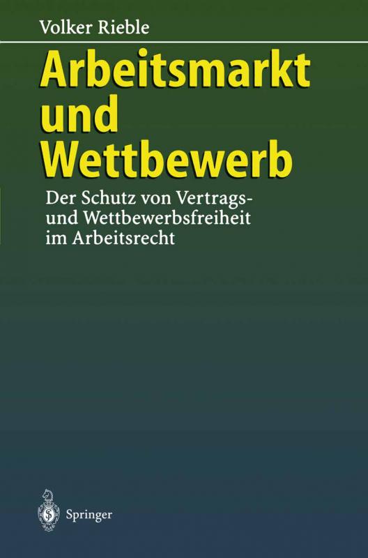 Cover-Bild Arbeitsmarkt und Wettbewerb