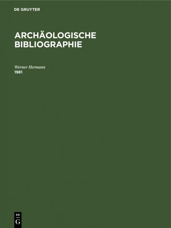 Cover-Bild Archäologische Bibliographie / 1981