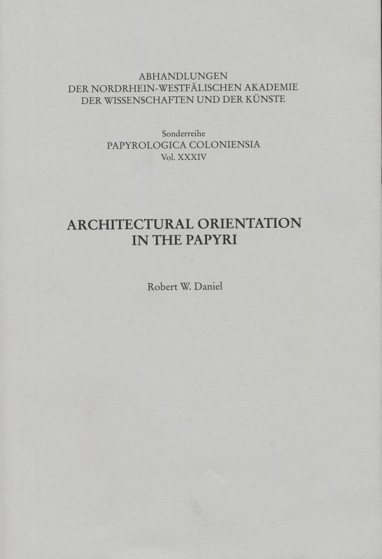 Cover-Bild Architectural Orientation in the Papyri