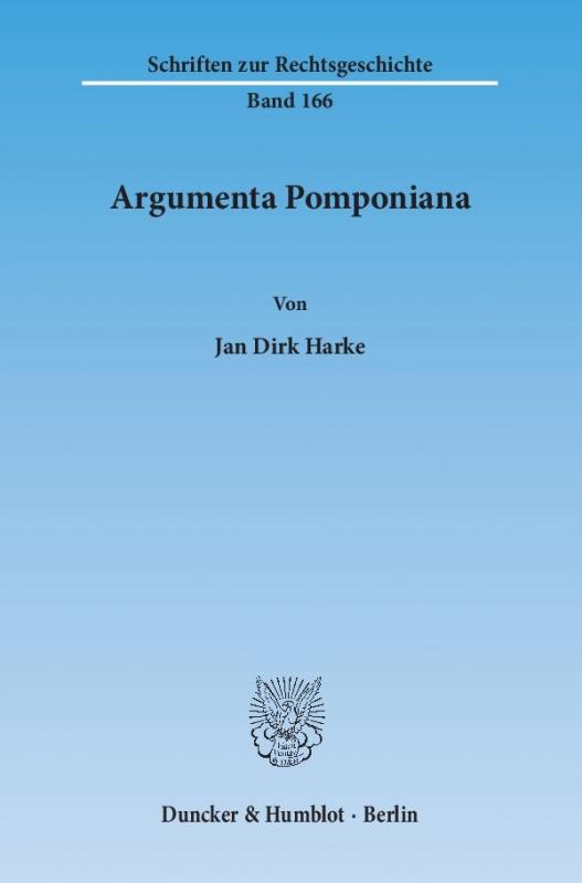 Cover-Bild Argumenta Pomponiana.
