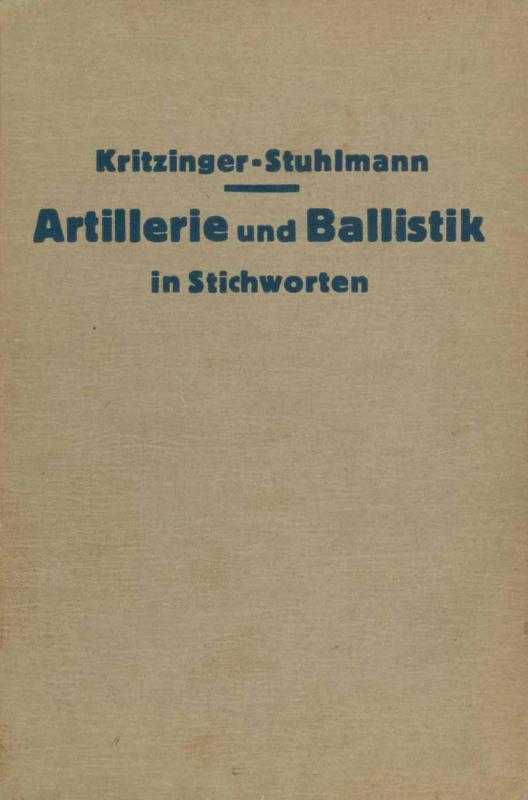 Cover-Bild Artillerie und Ballistik in Stichworten
