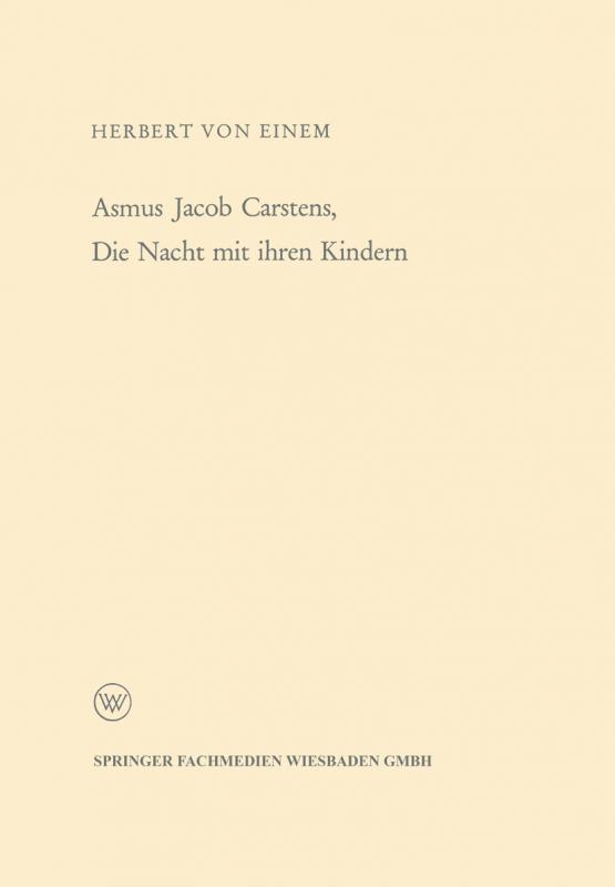 Cover-Bild Asmus Jacob Carstens, Die Nacht mit ihren Kindern