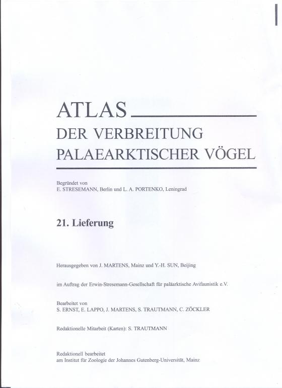 Cover-Bild Atlas der Verbreitung palaearktischer Vögel