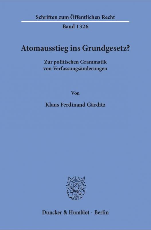 Cover-Bild Atomausstieg ins Grundgesetz?