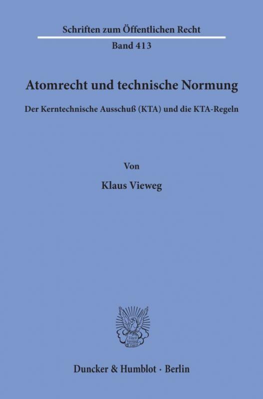 Cover-Bild Atomrecht und technische Normung.