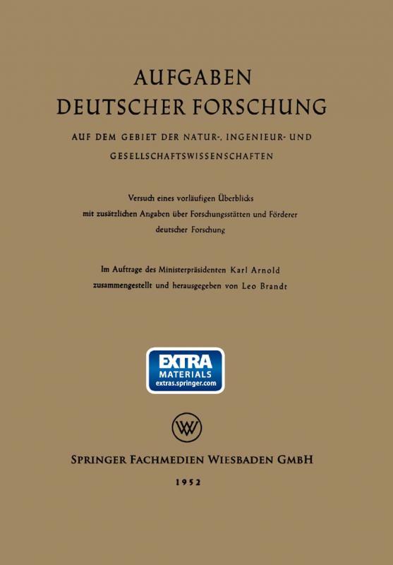 Cover-Bild Aufgaben Deutscher Forschung