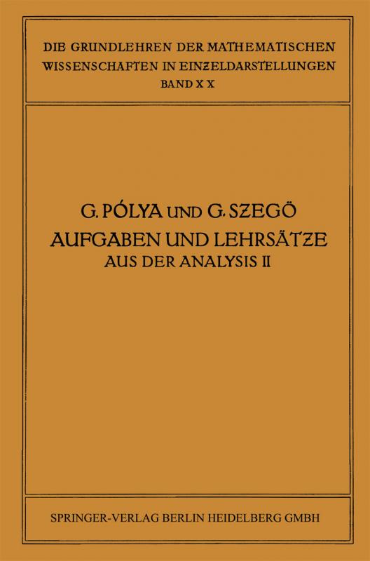 Cover-Bild Aufgaben und Lehrsätze aus der Analysis