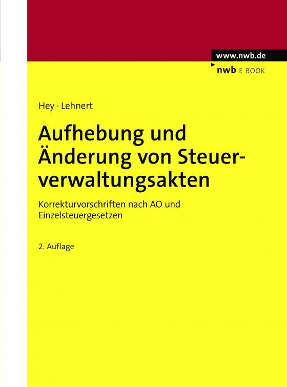 Cover-Bild Aufhebung und Änderung von Steuerverwaltungsakten