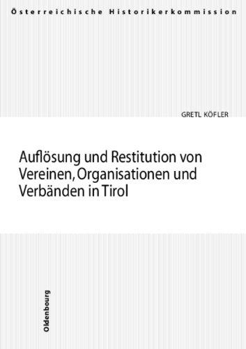 Cover-Bild Auflösung und Restitution von Vereinen, Organisationen und Verbänden in Tirol