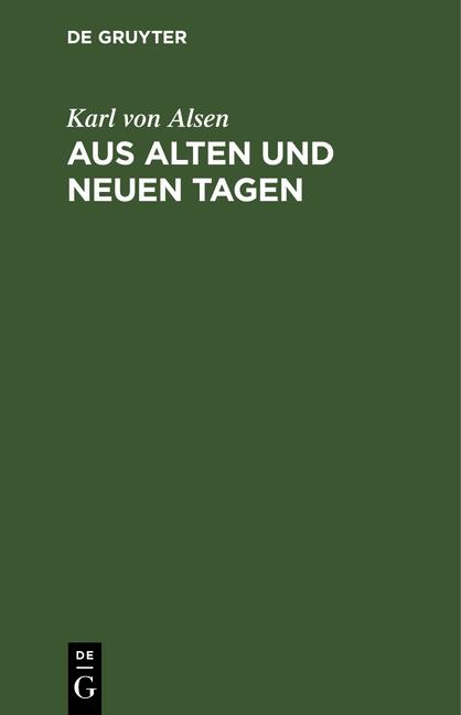 Cover-Bild Aus alten und neuen Tagen