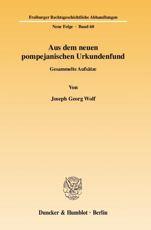 Cover-Bild Aus dem neuen pompejanischen Urkundenfund.