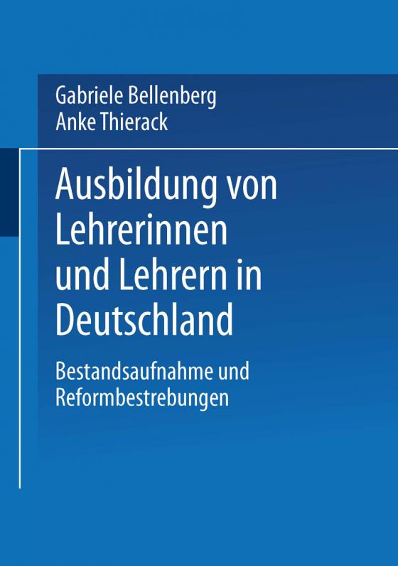 Cover-Bild Ausbildung von Lehrerinnen und Lehrern in Deutschland