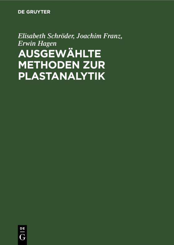 Cover-Bild Ausgewählte Methoden zur Plastanalytik