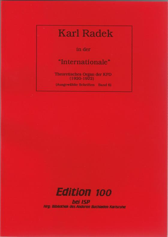 Cover-Bild Ausgewählte Schriften / Karl Radek in der "Internationale"