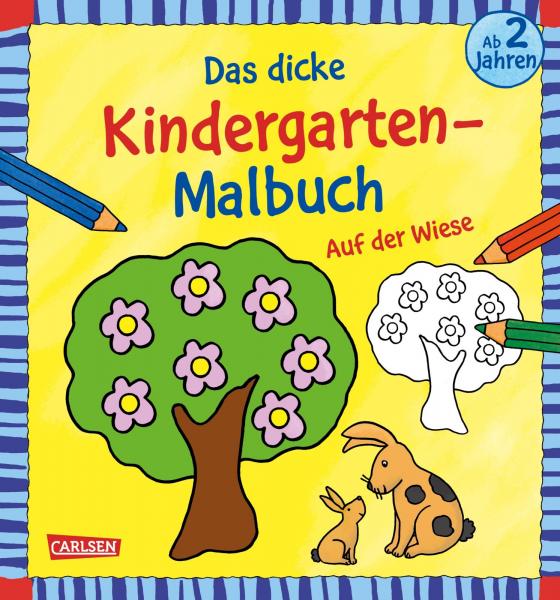 Cover-Bild Ausmalbilder für Kita-Kinder: Das dicke Kindergarten-Malbuch: Auf der Wiese