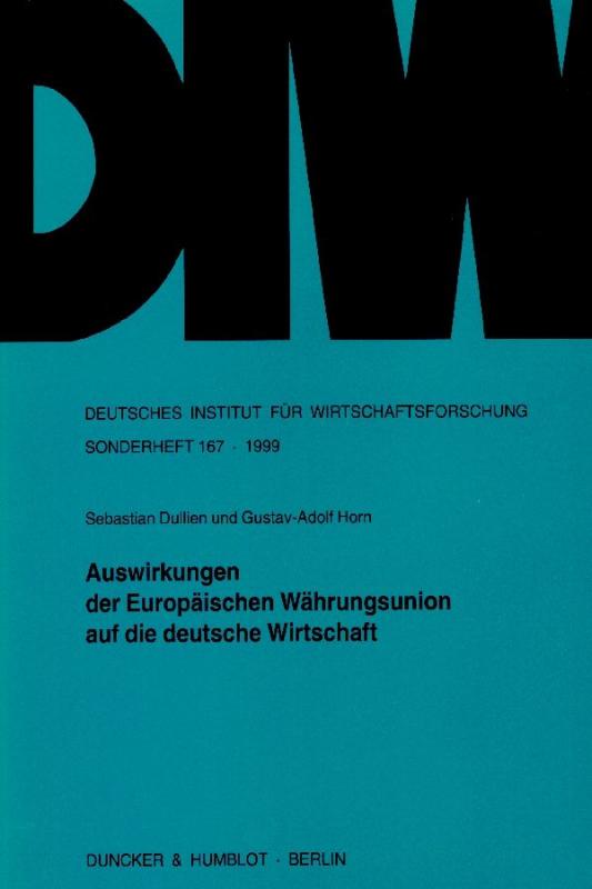 Cover-Bild Auswirkungen der Europäischen Währungsunion auf die deutsche Wirtschaft.