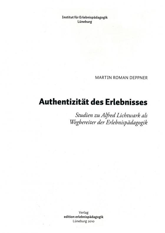 Cover-Bild Authentizität des Erlebnisses