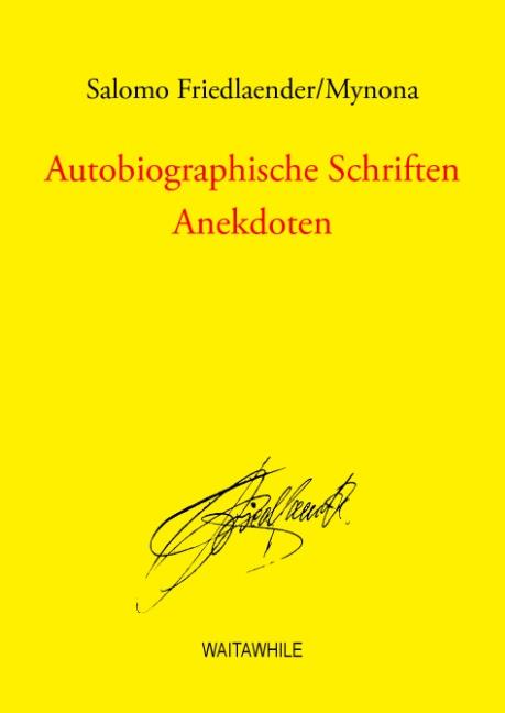 Cover-Bild Autobiographische Schriften