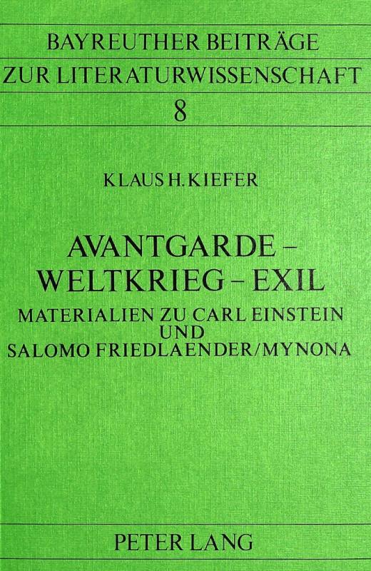 Cover-Bild Avantgarde - Weltkrieg - Exil