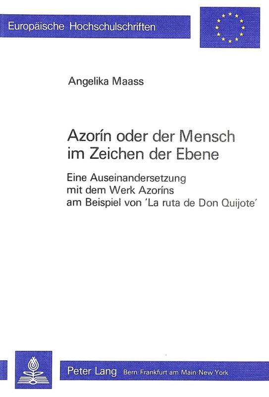 Cover-Bild Azorin oder der Mensch im Zeichen der Ebene