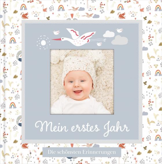 Cover-Bild Babyalbum mit Fensterausschnitt für das 1. Lebensjahr zum Eintragen der schönsten Momente und Erinnerungen mit Platz für Fotos | genderneutral für Jungen und Mädchen