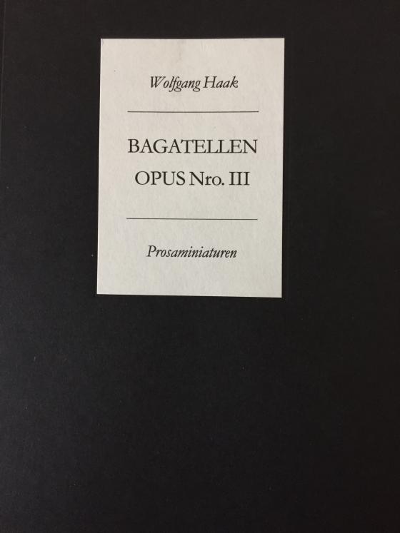 Cover-Bild Bagatellen. Opus Numero III