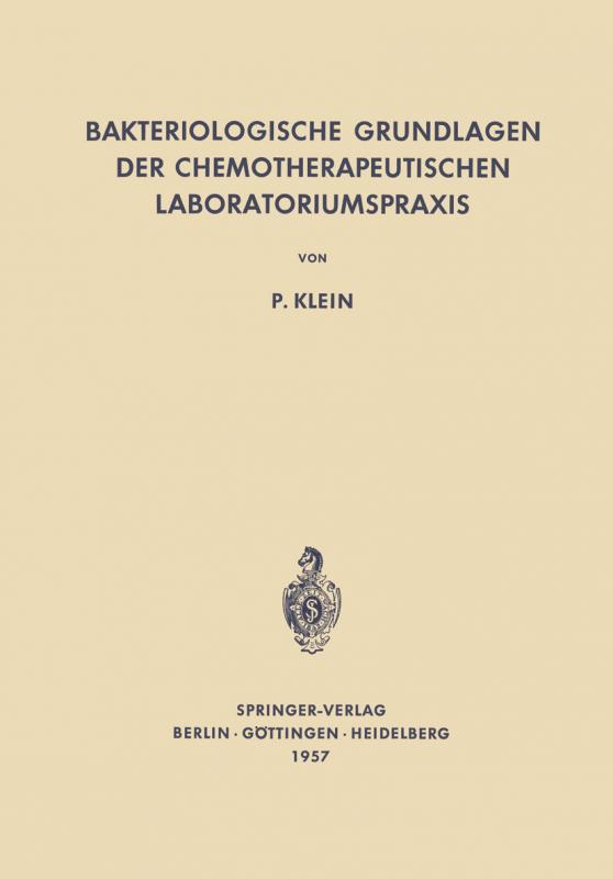 Cover-Bild Bakteriologische Grundlagen der Chemotherapeutischen Laboratoriumspraxis