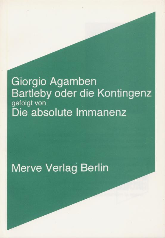 Cover-Bild Bartleby oder die Kontingenz