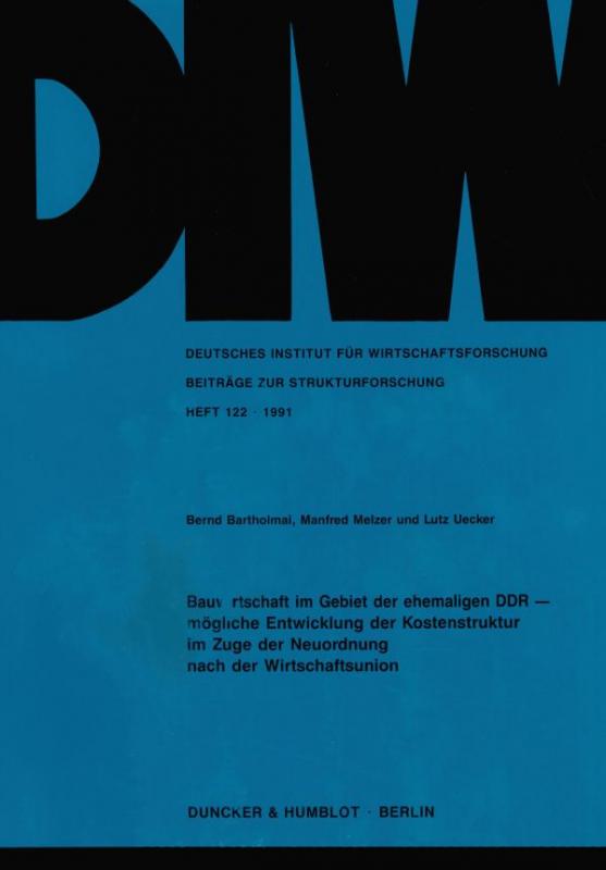 Cover-Bild Bauwirtschaft im Gebiet der ehemaligen DDR -