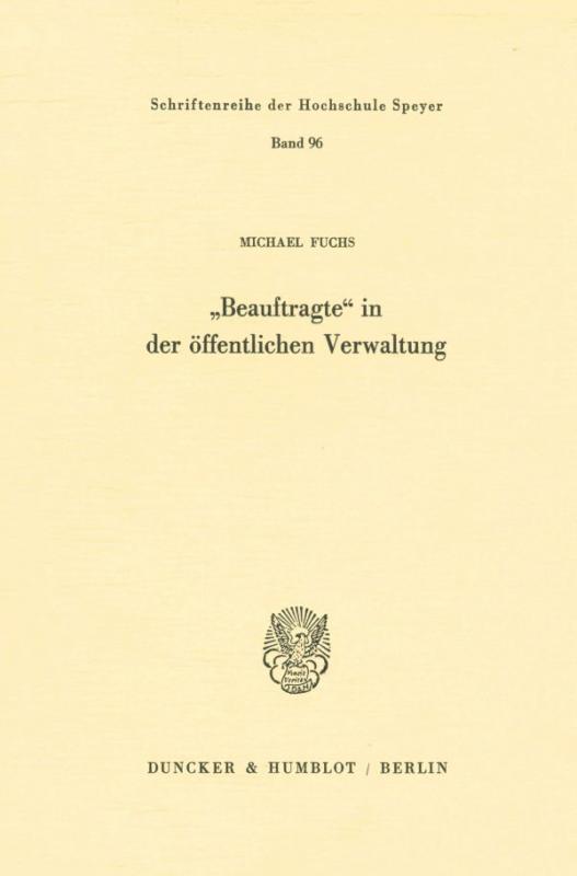 Cover-Bild "Beauftragte" in der öffentlichen Verwaltung.