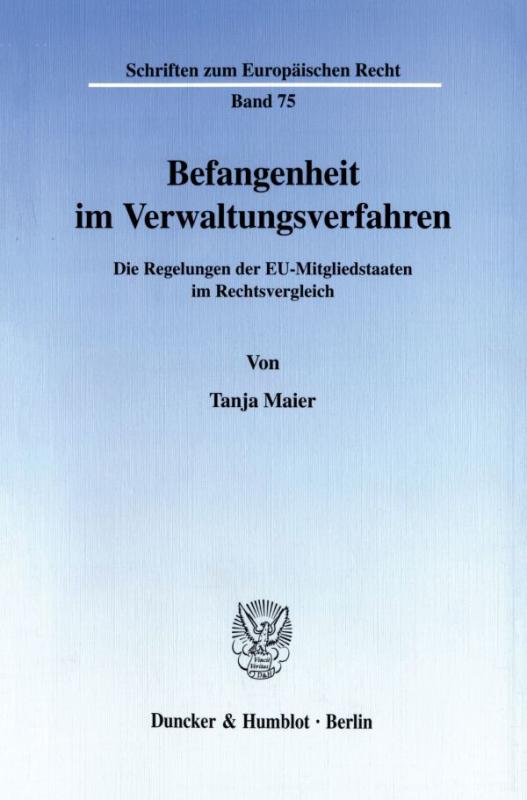 Cover-Bild Befangenheit im Verwaltungsverfahren.