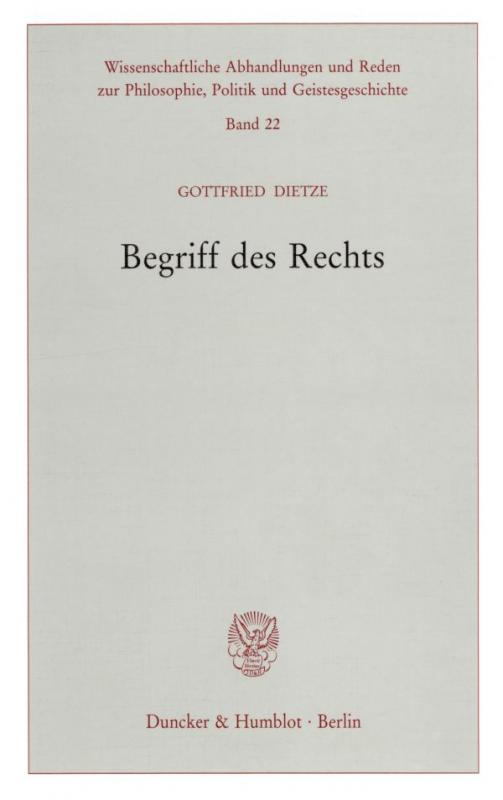 Cover-Bild Begriff des Rechts.