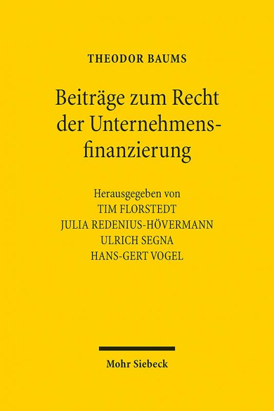 Cover-Bild Beiträge zum Recht der Unternehmensfinanzierung