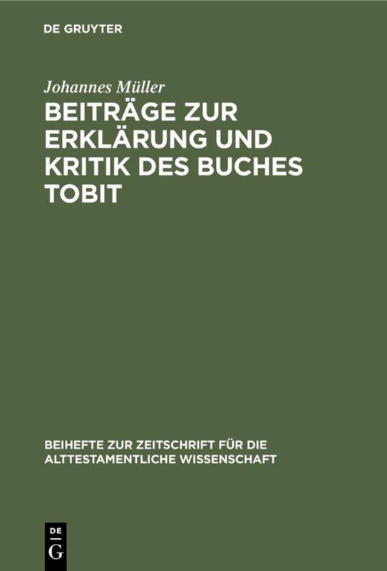 Cover-Bild Beiträge zur Erklärung und Kritik des Buches Tobit