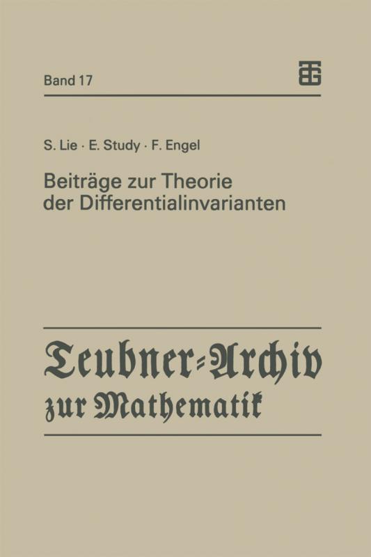 Cover-Bild Beiträge zur Theorie der Differentialinvarianten