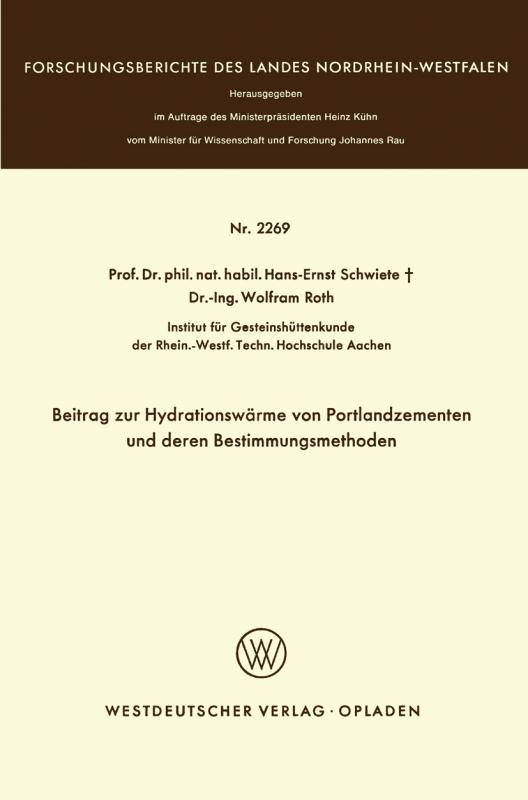 Cover-Bild Beitrag zur Hydrationswärme von Portlandzementen und deren Bestimmungsmethoden